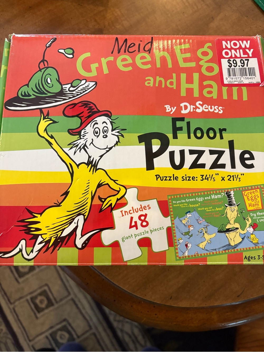 Dr. Seuss Green Eggs and Ham Floor Puzzle - Red, Yellow, Green, White, Black